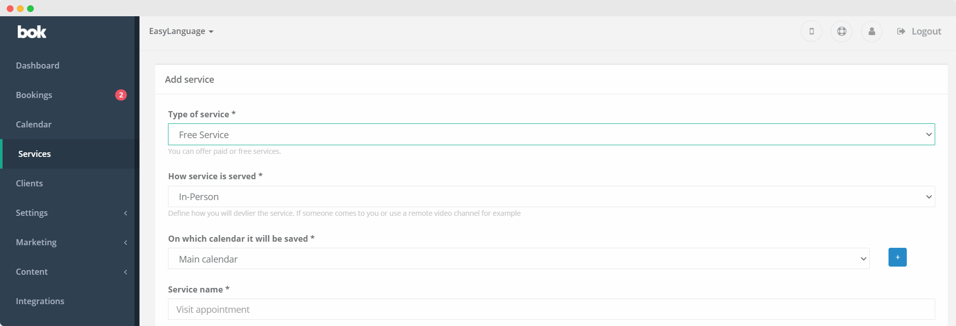 Create a booking website
