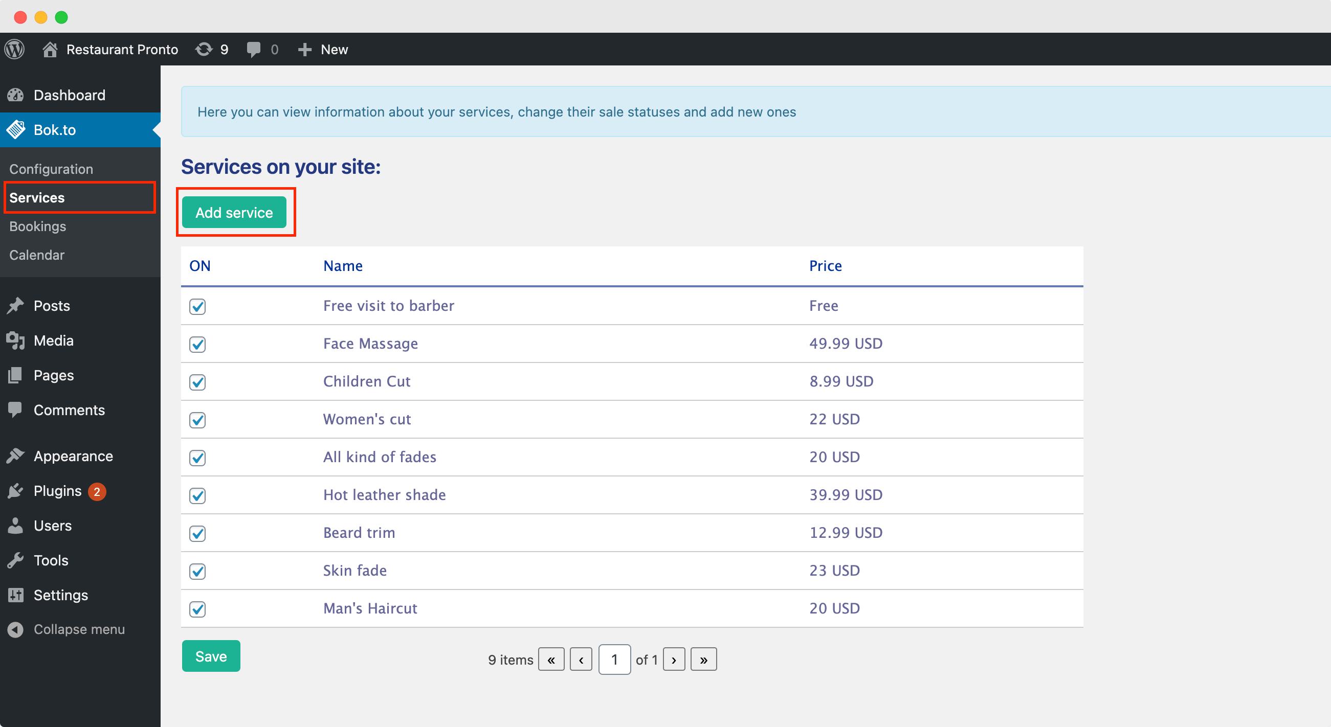 Booking management